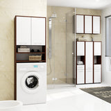 Meuble lave-linge 64x30x180cm, meuble haut de salle de bain, avec 2 portes et 4 étagères meuble de salle de bain étagère de salle de bain couloir