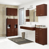Meuble lave-linge 64x30x180cm, meuble haut de salle de bain, avec 2 portes et 4 étagères meuble de salle de bain étagère de salle de bain couloir