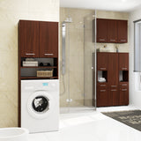 Meuble lave-linge 64x30x180cm, meuble haut de salle de bain, avec 2 portes et 4 étagères meuble de salle de bain étagère de salle de bain couloir