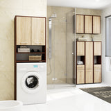 Meuble lave-linge 64x30x180cm, meuble haut de salle de bain, avec 2 portes et 4 étagères meuble de salle de bain étagère de salle de bain couloir