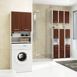 Meuble lave-linge 64x30x180cm, meuble haut de salle de bain, avec 2 portes et 4 étagères meuble de salle de bain étagère de salle de bain couloir