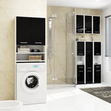 Meuble lave-linge 64x30x180cm, meuble haut de salle de bain, avec 2 portes et 4 étagères meuble de salle de bain étagère de salle de bain couloir