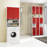Meuble lave-linge 64x30x180cm, meuble haut de salle de bain, avec 2 portes et 4 étagères meuble de salle de bain étagère de salle de bain couloir