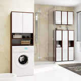 Meuble lave-linge 64x30x180cm, meuble haut de salle de bain, avec 2 portes et 4 étagères meuble de salle de bain étagère de salle de bain couloir