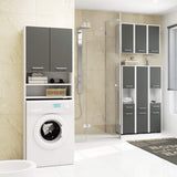 Meuble lave-linge 64x30x180cm, meuble haut de salle de bain, avec 2 portes et 4 étagères meuble de salle de bain étagère de salle de bain couloir