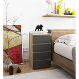 Commode à quatre tiroirs, élégante, pour intérieurs minimalistes, 74 cm de hauteur et 40 cm de largeur, salon, chambre, couloir, placard, buffet, buffet haut, nombreux rangements, blanc