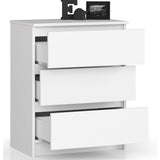 Kommode mit drei Schubladen 60 cm breit, Wohnzimmer, Schlafzimmer, Flur, Schrank, Sideboard, Highboard, viel Stauraum