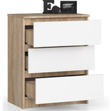 Kommode mit drei Schubladen 60 cm breit, Wohnzimmer, Schlafzimmer, Flur, Schrank, Sideboard, Highboard, viel Stauraum