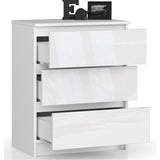 Kommode mit drei Schubladen 60 cm breit, Wohnzimmer, Schlafzimmer, Flur, Schrank, Sideboard, Highboard, viel Stauraum