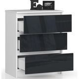 Kommode mit drei Schubladen 60 cm breit, Wohnzimmer, Schlafzimmer, Flur, Schrank, Sideboard, Highboard, viel Stauraum