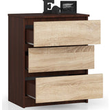 Kommode mit drei Schubladen 60 cm breit, Wohnzimmer, Schlafzimmer, Flur, Schrank, Sideboard, Highboard, viel Stauraum