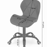 Drehstuhl für Kinderzimmer oder Büro höhenverstellbar Ergonomischer Sitzhöhe, 5-Speichen-Fußkreuz auf Gummirädern für reibungslose Mobilität 360-Grad-Drehung