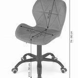 Drehstuhl für Kinderzimmer oder Büro höhenverstellbar Ergonomischer Sitzhöhe, 5-Speichen-Fußkreuz auf Gummirädern für reibungslose Mobilität 360-Grad-Drehung