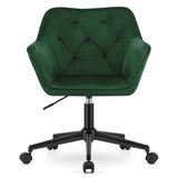 Drehstuhl mit voll drehbarem, gepolstertem Samtsitz, höhenverstellbar 79,5-88,5 cm, ergonomisches Design für Heimstudio oder Kinderzimmer, bequemes Sitzen, 5-armiges Metallgestell auf Rollen
