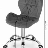Chaise pivotante chaise de bureau chaise de bureau rembourrée en simili cuir ou velours | Réglable en hauteur avec siège ergonomique