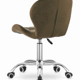 Chaise pivotante chaise de bureau chaise de bureau rembourrée en simili cuir ou velours | Réglable en hauteur avec siège ergonomique