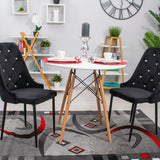 Chaise noire pour salon et bureau - Chaise en velours Design moderne, hauteur ergonomique réglable, pieds en métal robustes, revêtement en velours, 93 cm de hauteur, 48 cm de largeur, 56 cm de profondeur