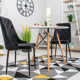 Chaise de salle à manger, chaise de cuisine, chaise de bureau, siège en velours avec pieds en métal noir, charge de siège de 120 kg, siège ergonomique confortable rembourré en velours doux, pieds noirs