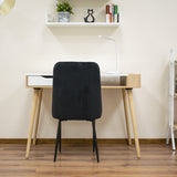 Chaise de salle à manger, chaise de cuisine, chaise de bureau, siège en velours avec pieds en métal noir, charge de siège de 120 kg, siège ergonomique confortable rembourré en velours doux, pieds noirs