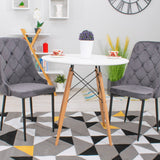 Chaise de salle à manger, chaise de cuisine, chaise de bureau, siège en velours avec pieds en métal noir, charge de siège de 120 kg, siège ergonomique confortable rembourré en velours doux, pieds noirs
