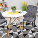 Chaise de salle à manger, chaise de cuisine, chaise de bureau, siège en velours avec pieds en métal noir, charge de siège de 120 kg, siège ergonomique confortable rembourré en velours doux, pieds noirs