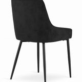 Chaise rembourrée, chaise de salle à manger, chaise de salon rembourrée, chaise avec pieds en métal, revêtement et assise en velours avec pieds noirs