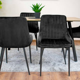 Chaise rembourrée, chaise de salle à manger, chaise de salon rembourrée, chaise avec pieds en métal, revêtement et assise en velours avec pieds noirs