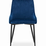 Chaise rembourrée, chaise de salle à manger, chaise de salon rembourrée, chaise avec pieds en métal, revêtement et assise en velours avec pieds noirs