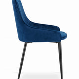 Chaise rembourrée, chaise de salle à manger, chaise de salon rembourrée, chaise avec pieds en métal, revêtement et assise en velours avec pieds noirs