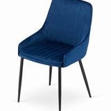 Chaise rembourrée, chaise de salle à manger, chaise de salon rembourrée, chaise avec pieds en métal, revêtement et assise en velours avec pieds noirs