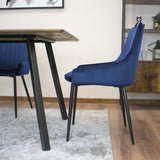 Chaise rembourrée, chaise de salle à manger, chaise de salon rembourrée, chaise avec pieds en métal, revêtement et assise en velours avec pieds noirs