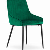 Chaise rembourrée, chaise de salle à manger, chaise de salon rembourrée, chaise avec pieds en métal, revêtement et assise en velours avec pieds noirs