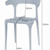 Chaise de salle à manger, chaise de cuisine, chaise de bureau, matériau du siège en polypropylène durable, adapté au salon, au bureau, à la cuisine et à la salle à manger, charge de siège de 120 kg, siège noir confortable, pieds noirs