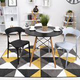 Chaise de salle à manger, chaise de cuisine, chaise de bureau, matériau du siège en polypropylène durable, adapté au salon, au bureau, à la cuisine et à la salle à manger, charge de siège de 120 kg, siège noir confortable, pieds noirs
