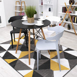 Chaise de salle à manger, chaise de cuisine, chaise de bureau, matériau du siège en polypropylène durable, adapté au salon, au bureau, à la cuisine et à la salle à manger, charge de siège de 120 kg, siège noir confortable, pieds noirs