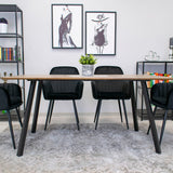 Chaise de salle à manger, chaise de cuisine, chaise de bureau, siège en velours avec pieds en métal noir, charge de siège de 120 kg, chaise de bureau confortable, pieds noirs