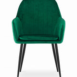 Chaise de salle à manger, chaise de cuisine, chaise de bureau, siège en velours avec pieds en métal noir, charge de siège de 120 kg, chaise de bureau confortable, pieds noirs