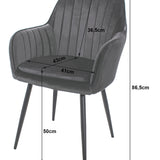 Chaise de salle à manger, chaise de cuisine, chaise de bureau, siège en velours avec pieds en métal noir, charge de siège de 120 kg, chaise de bureau confortable, pieds noirs