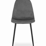 Esszimmerstuhl Küchenstuhl Bürostuhl Stuhl Sitzmaterial aus Samt mit schwarzen Metallbeinen, 120 kg Sitzlast, Bequem Home Office Stuhl, schwarze Beine