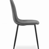 Esszimmerstuhl Küchenstuhl Bürostuhl Stuhl Sitzmaterial aus Samt mit schwarzen Metallbeinen, 120 kg Sitzlast, Bequem Home Office Stuhl, schwarze Beine