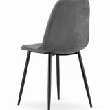 Esszimmerstuhl Küchenstuhl Bürostuhl Stuhl Sitzmaterial aus Samt mit schwarzen Metallbeinen, 120 kg Sitzlast, Bequem Home Office Stuhl, schwarze Beine