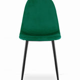 Esszimmerstuhl Küchenstuhl Bürostuhl Stuhl Sitzmaterial aus Samt mit schwarzen Metallbeinen, 120 kg Sitzlast, Bequem Home Office Stuhl, schwarze Beine