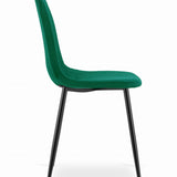 Esszimmerstuhl Küchenstuhl Bürostuhl Stuhl Sitzmaterial aus Samt mit schwarzen Metallbeinen, 120 kg Sitzlast, Bequem Home Office Stuhl, schwarze Beine
