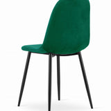 Esszimmerstuhl Küchenstuhl Bürostuhl Stuhl Sitzmaterial aus Samt mit schwarzen Metallbeinen, 120 kg Sitzlast, Bequem Home Office Stuhl, schwarze Beine