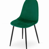 Esszimmerstuhl Küchenstuhl Bürostuhl Stuhl Sitzmaterial aus Samt mit schwarzen Metallbeinen, 120 kg Sitzlast, Bequem Home Office Stuhl, schwarze Beine