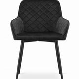 Chaise de salle à manger, chaise de cuisine, chaise de bureau, chaise ergonomique, rembourrée en velours, parfaite pour le salon, le bureau, la chambre ou la salle à manger, charge maximale 120 kg pieds en métal noir
