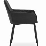 Chaise de salle à manger, chaise de cuisine, chaise de bureau, chaise ergonomique, rembourrée en velours, parfaite pour le salon, le bureau, la chambre ou la salle à manger, charge maximale 120 kg pieds en métal noir