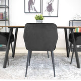 Chaise de salle à manger, chaise de cuisine, chaise de bureau, chaise ergonomique, rembourrée en velours, parfaite pour le salon, le bureau, la chambre ou la salle à manger, charge maximale 120 kg pieds en métal noir
