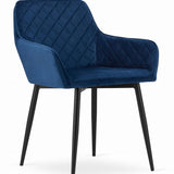 Chaise de salle à manger, chaise de cuisine, chaise de bureau, chaise ergonomique, rembourrée en velours, parfaite pour le salon, le bureau, la chambre ou la salle à manger, charge maximale 120 kg pieds en métal noir