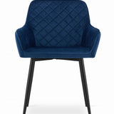 Chaise de salle à manger, chaise de cuisine, chaise de bureau, chaise ergonomique, rembourrée en velours, parfaite pour le salon, le bureau, la chambre ou la salle à manger, charge maximale 120 kg pieds en métal noir